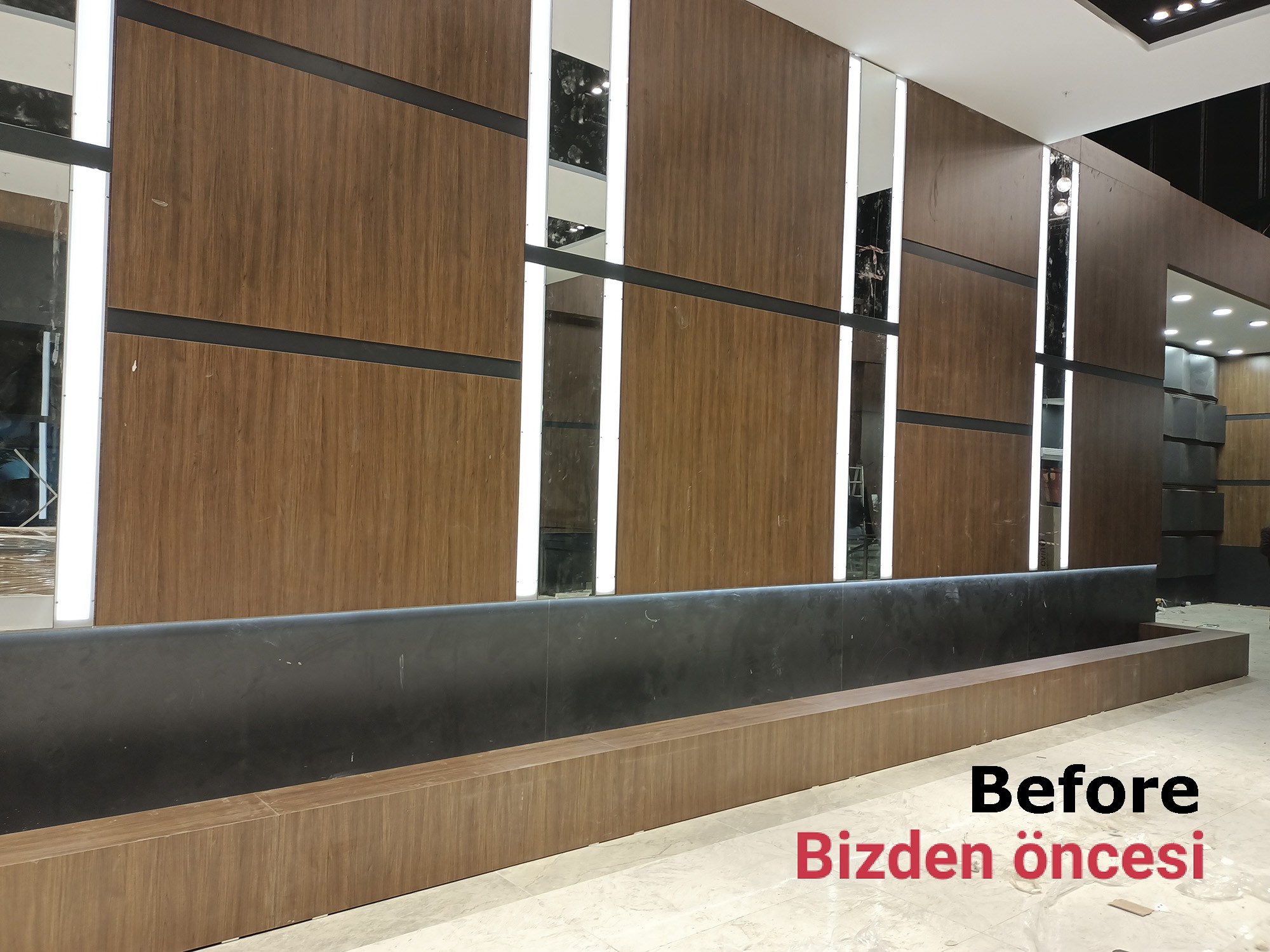 İç mekân bitki havuzu · 2020 · Öncesi · Boş bitki havuzu