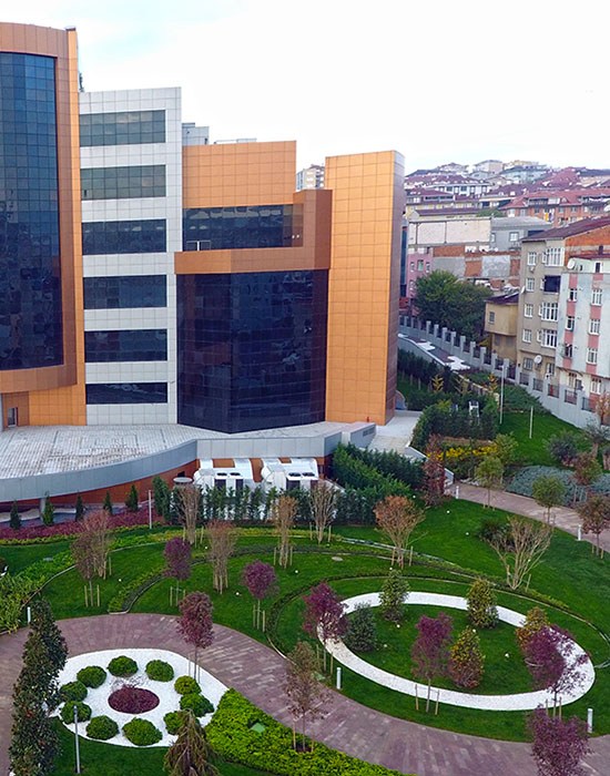 BAKOME · Yapı ve peyzajın genel görünümü · Sonrası · Dairesel bahçenin üstten görünümü