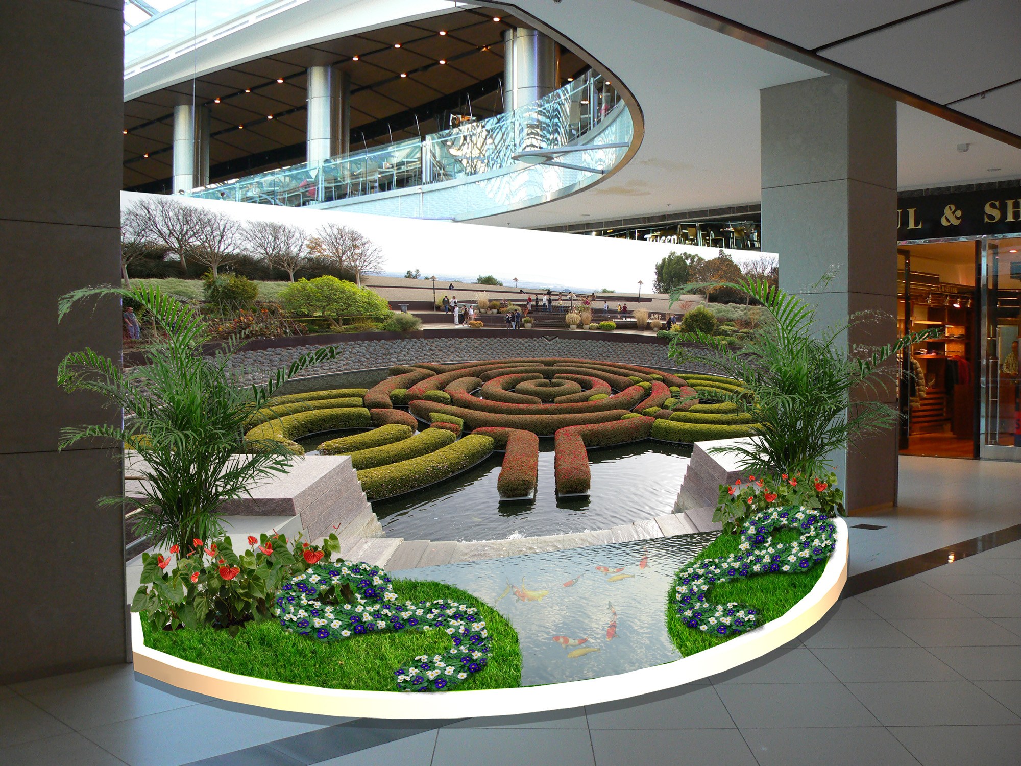 Üst kat · Pergola ve çiçekli bahçe alanı · Proje · Geometrik bahçe alternatifi