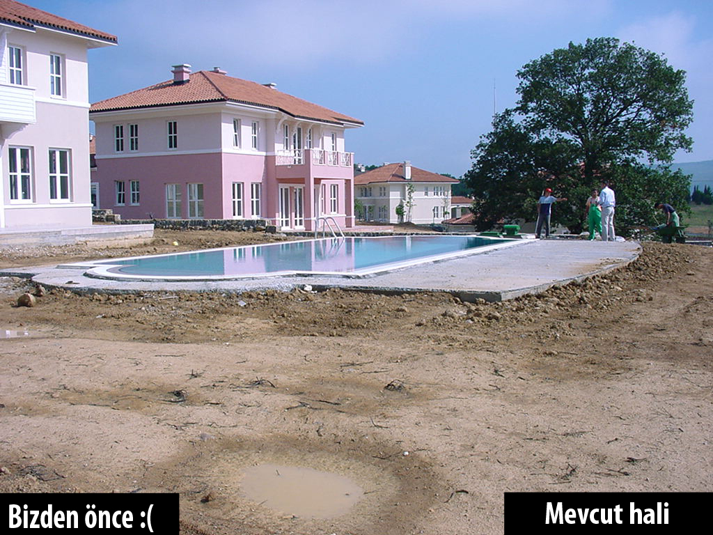 Havuzlu villa bahçesi — Öncesi