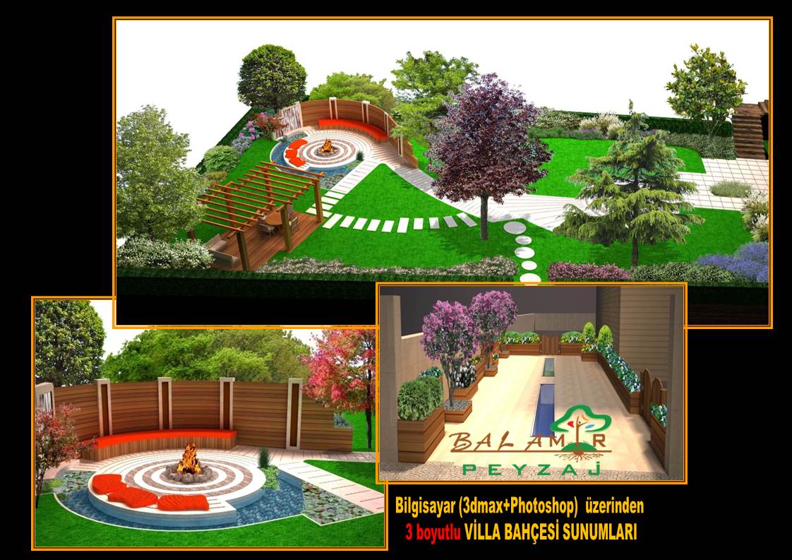 Villa bahçesi · 3D tasarım · Proje