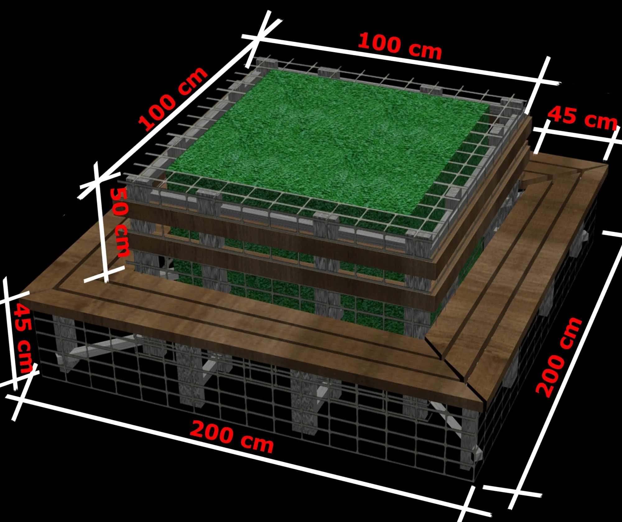 AVM · Gabion oturma ve bitki birimi · Proje · Ölçülü oturma birimi tasarımı