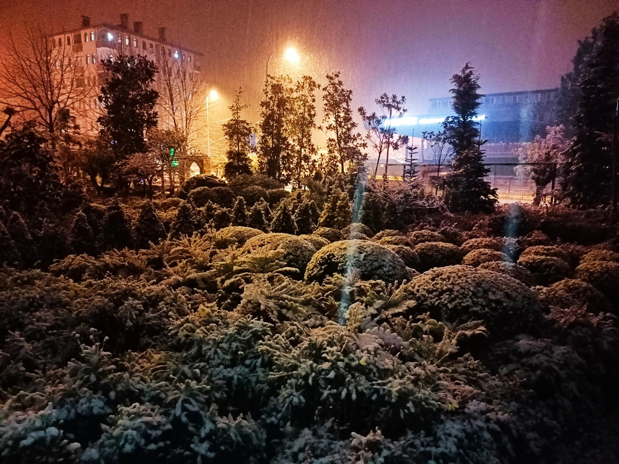 Bahçe · Sonrası · Kış ve gece görünümü