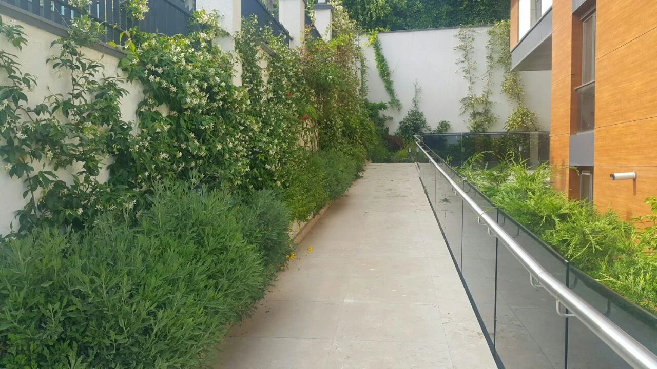 Bina çevresi yürüyüş yolu · Sonrası · Genel görünüm