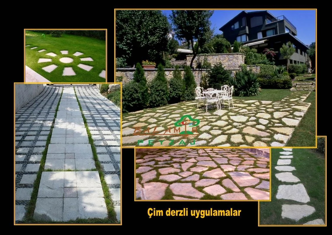 Çim derzli kaplamalar · Uygulama seçkisi · Birden fazla alan