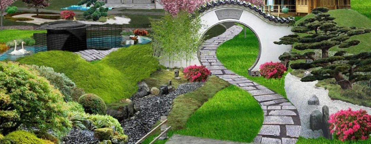 Japon bahçesi · 3D tasarım önerisi