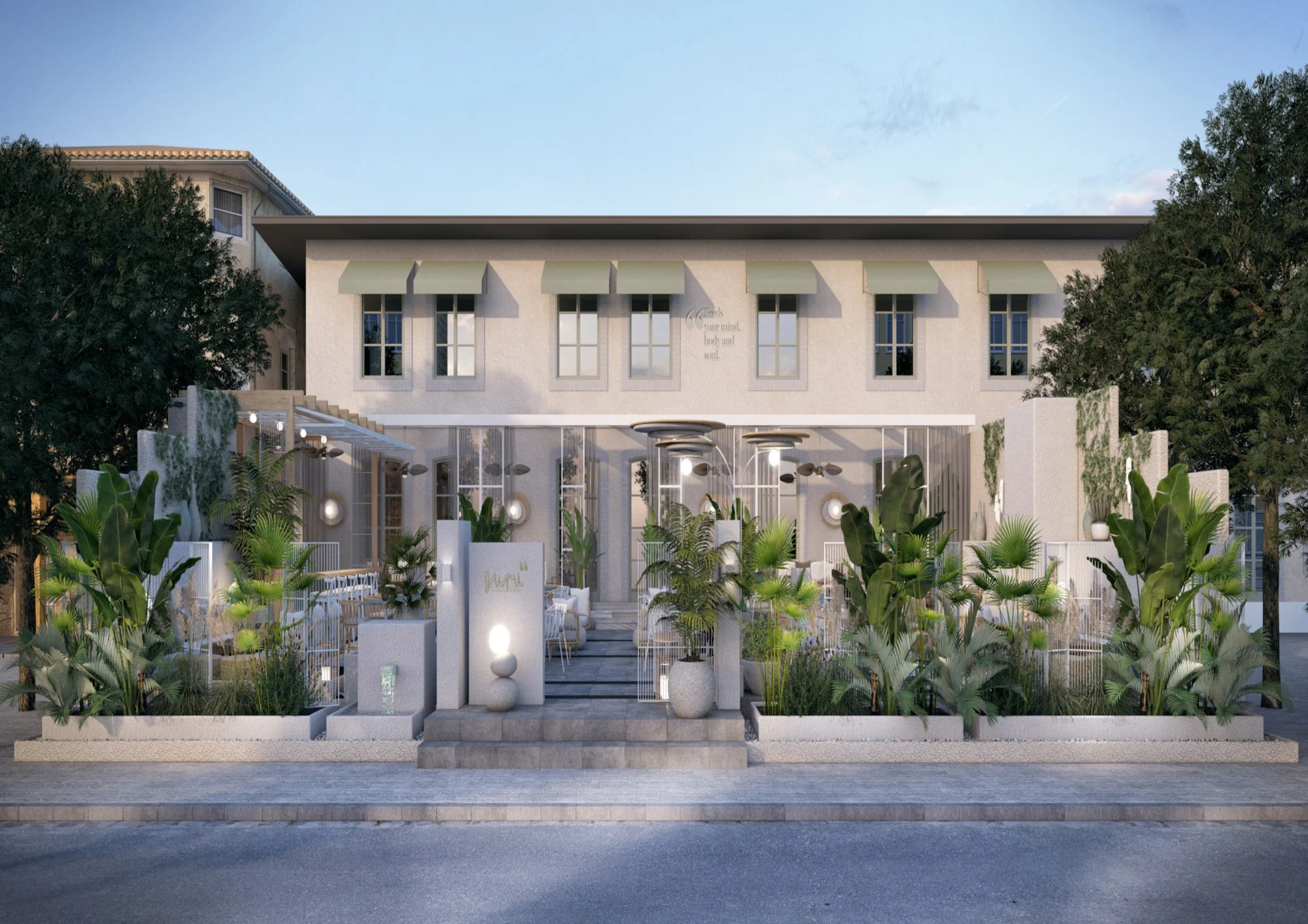 Otel · 3D teras ve bitkilendirme projesi · Görünüm 1