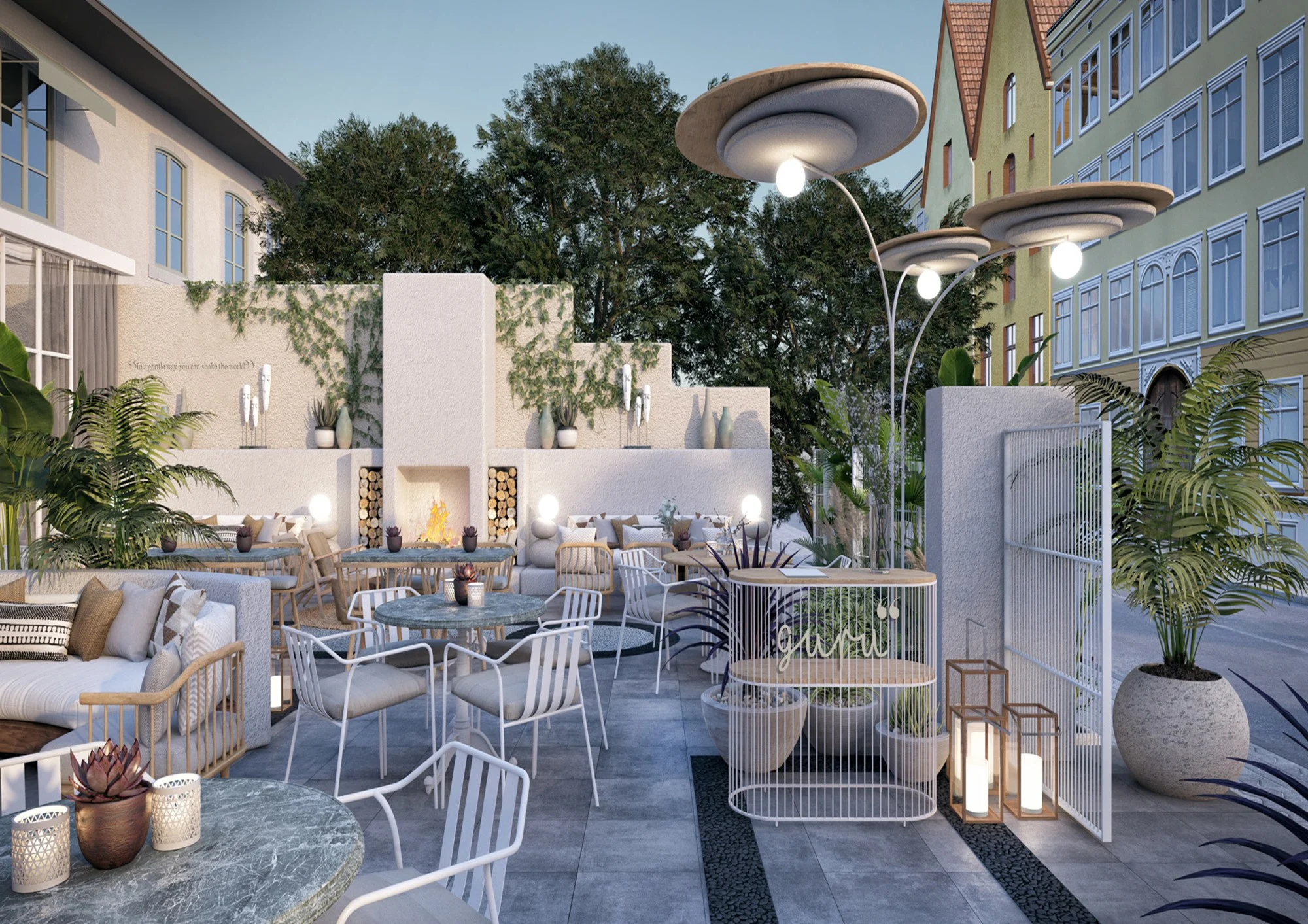 Otel · 3D teras ve bitkilendirme projesi · Görünüm 2