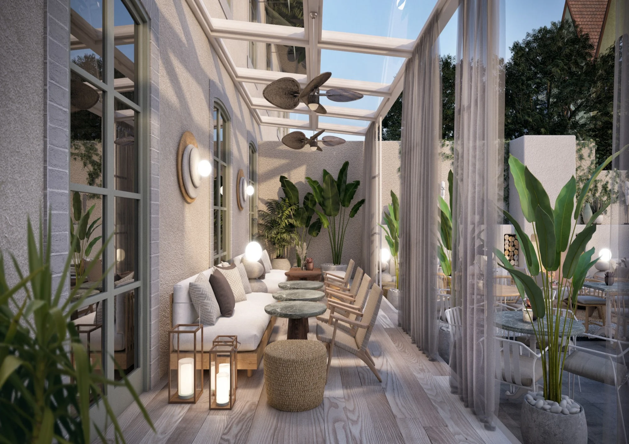 Otel · 3D teras ve bitkilendirme projesi · Görünüm 4