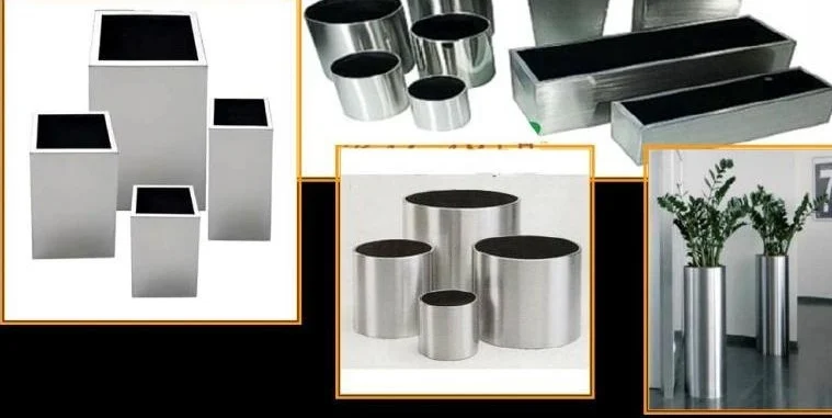 Paslanmaz metal saksı · Katalogdaki model örnekleri