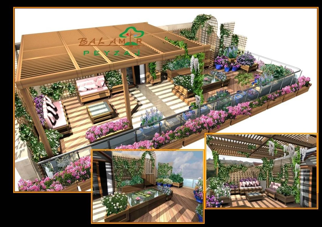 Teras ve pergola · 3D proje görselleştirmesi