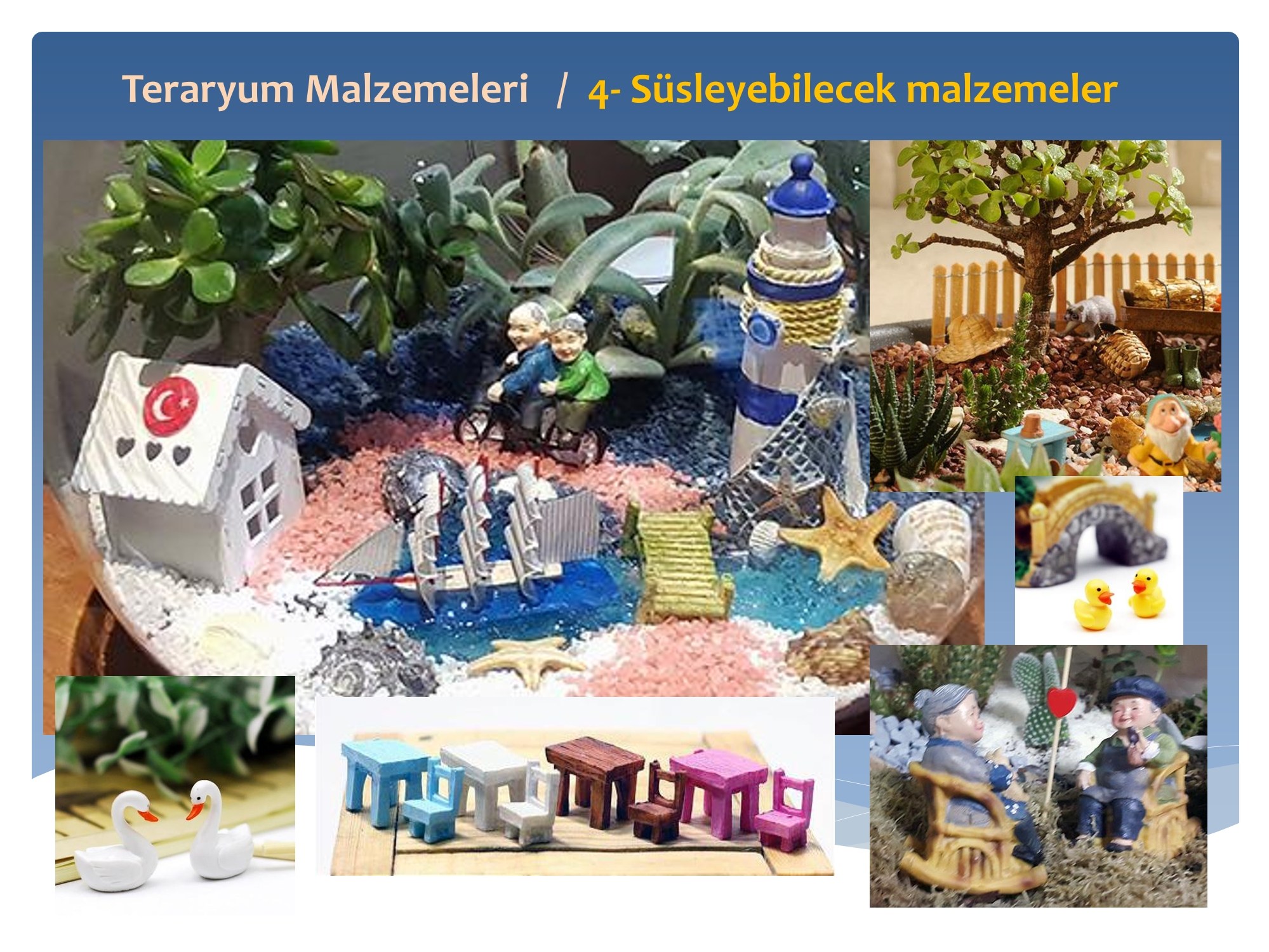 Eğitim sunumu · Malzemeler ve detaylar · Sunum · Süsleme örnekleri